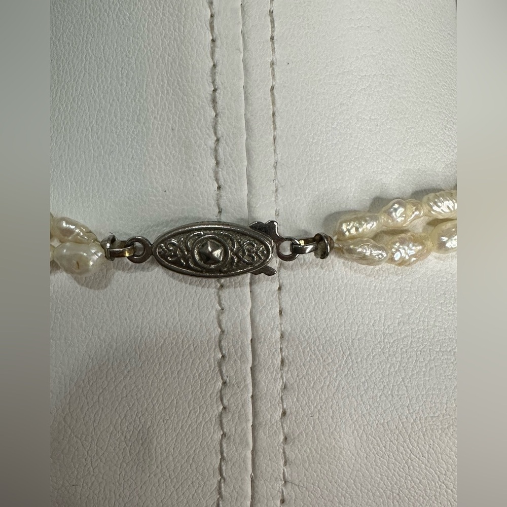 Rice Pearl Vintage Necklace Double Strand Baroque Freshwater Long Opera Length - Picture 3 of 5
